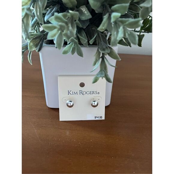 Brand New - Kim Rogers Silver Ball Stud Eartings - Picture 1 of 7